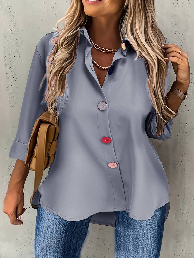 Variant image for Damen Langarmshirt Basic Baumwolle für Vielseitige Looks-25
