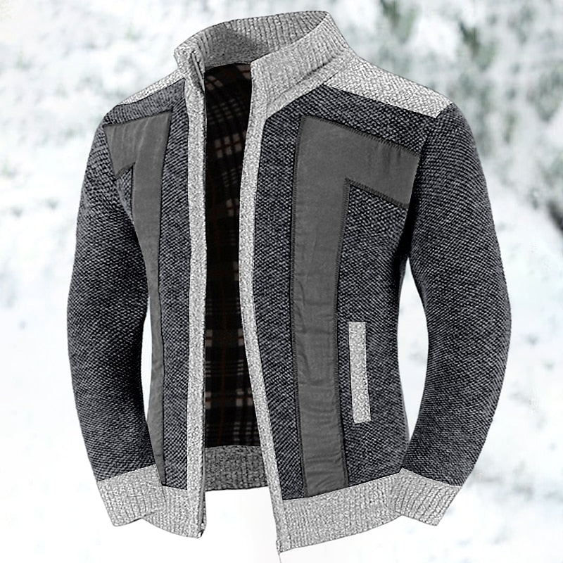 Herren Weste Reißverschluss Wool Blend Mit Pullover Innenfutter 4