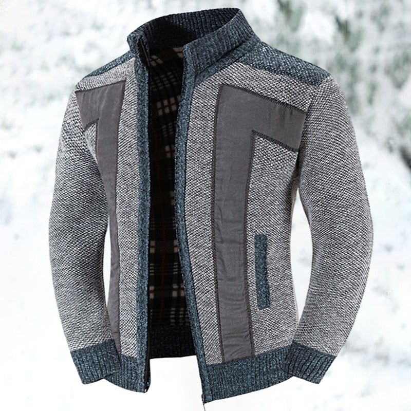 Herren Weste Reißverschluss Wool Blend Mit Pullover Innenfutter 1