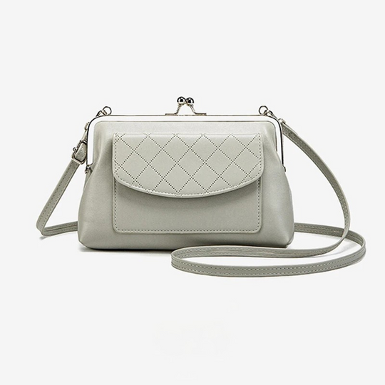 Damen Handtasche Kunstleder mit Lippenverschluss Elegantes Design 2