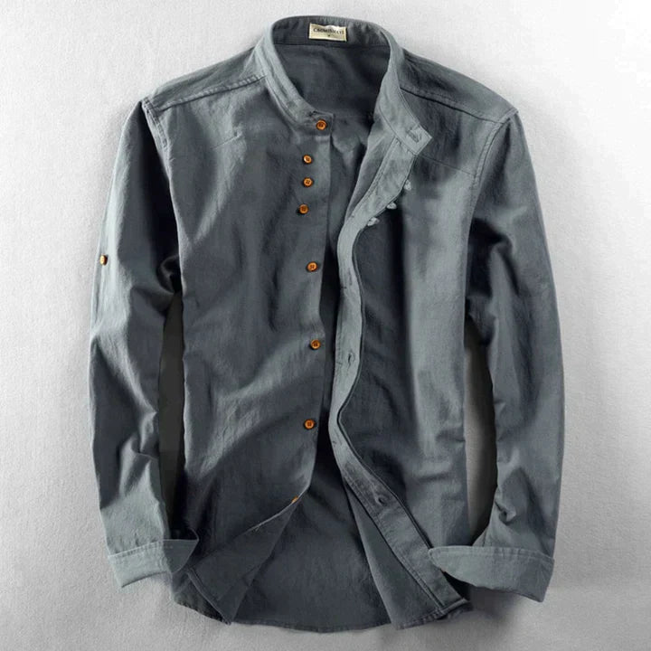 Variant image for Herren Bluse Japanischer Stil Elegante Baumwolle-15