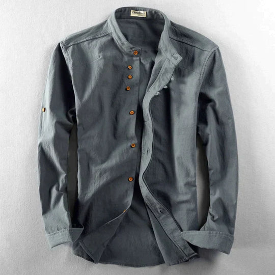 Variant image for Herren Bluse Japanischer Stil Elegante Baumwolle-15