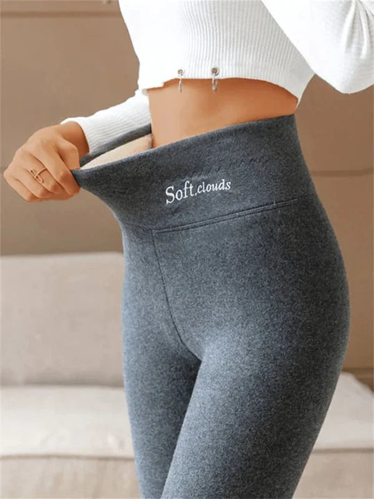 Damen Thermo Leggings Fleece Innenfutter Bequem Figurformend 4