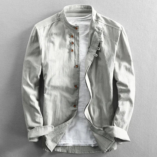 Variant image for Herren Bluse Japanischer Stil Elegante Baumwolle-22