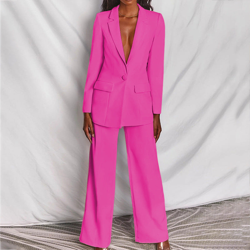 Variant image for Damenanzug Eleganter Blazer und Hosen Set Aus Hochwertigem Stoff-6