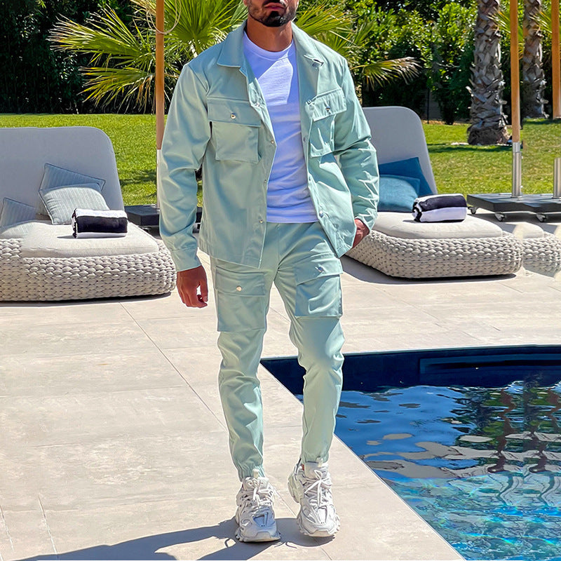 Herren Cargo Anzug Zwei Teile Funktional Polyester für Outdoor Aktivitäten 3