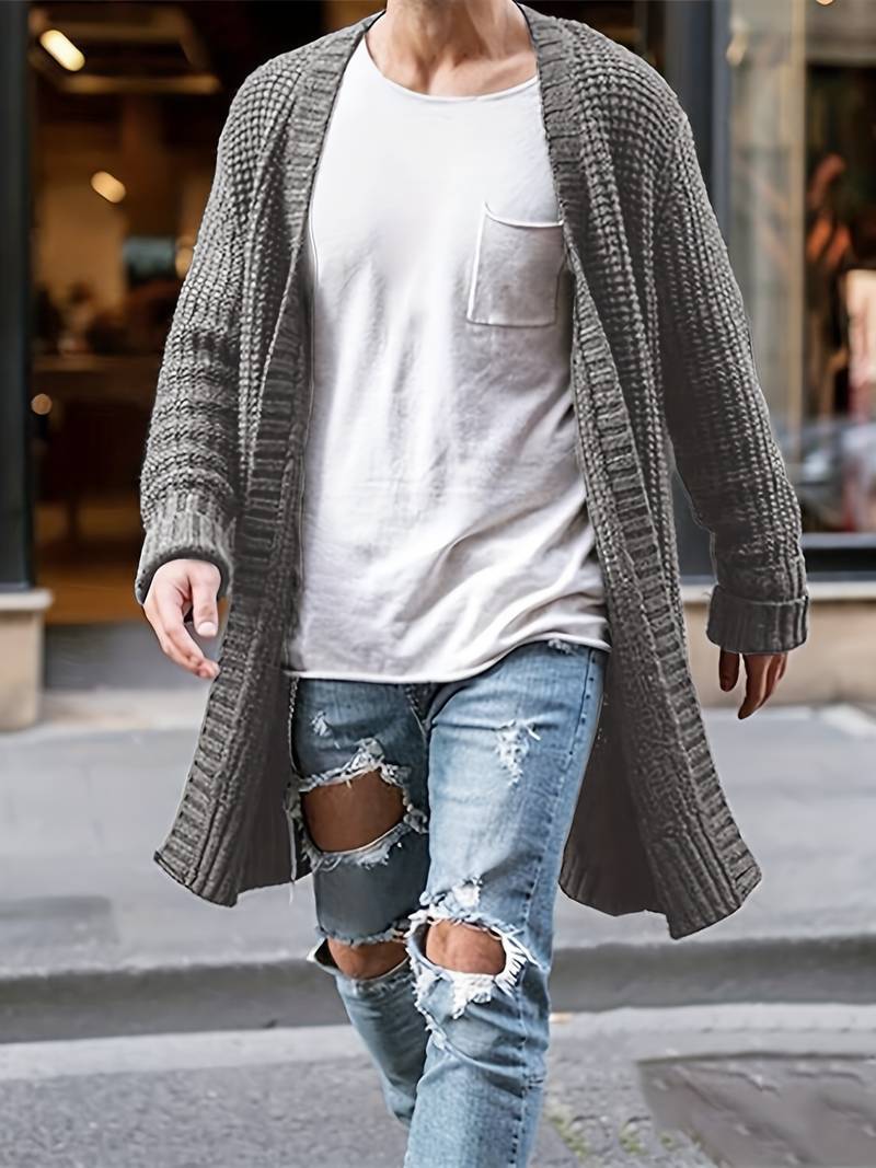 Variant image for Herren Strickjacke Klassisch Rundhalsausschnitt Hochwertiges Strickmaterial-1