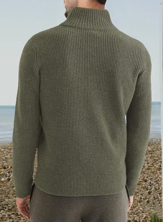 Herrenpullover Zipper Italienisches Design Baumwollmischung-2