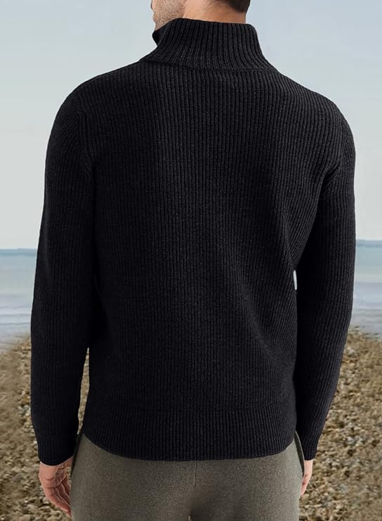 Herrenpullover Zipper Italienisches Design Baumwollmischung-6