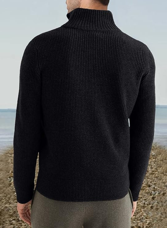 Herrenpullover Zipper Italienisches Design Baumwollmischung-6