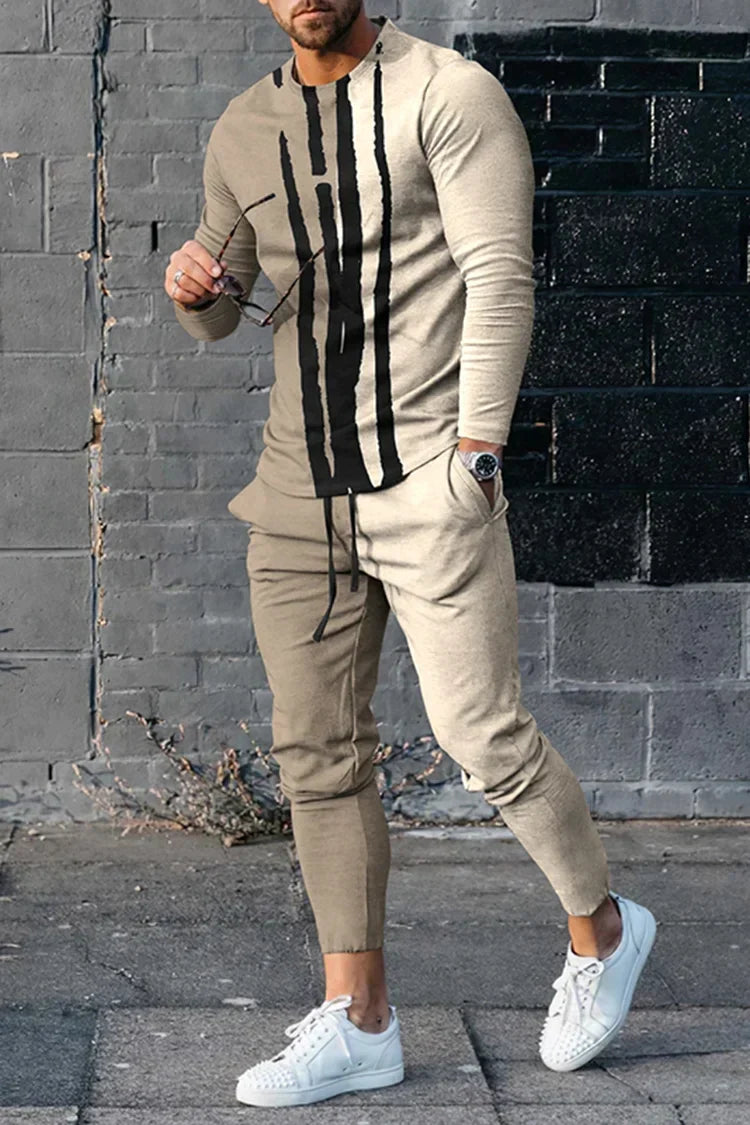 Variant image for Herren Trainingsanzug Italienischer Stil Komfort Polyester Baumwollmix-1