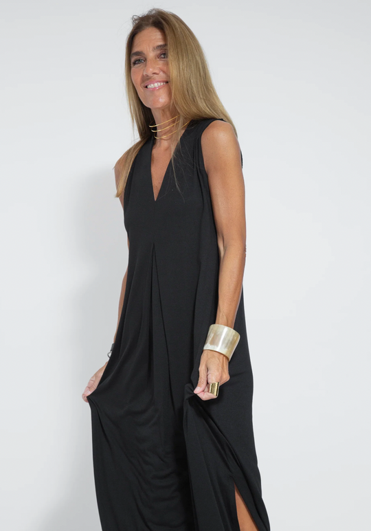 Damen Langes Kleid und Weste Elegantes Design Baumwollmischung für Sommer-4