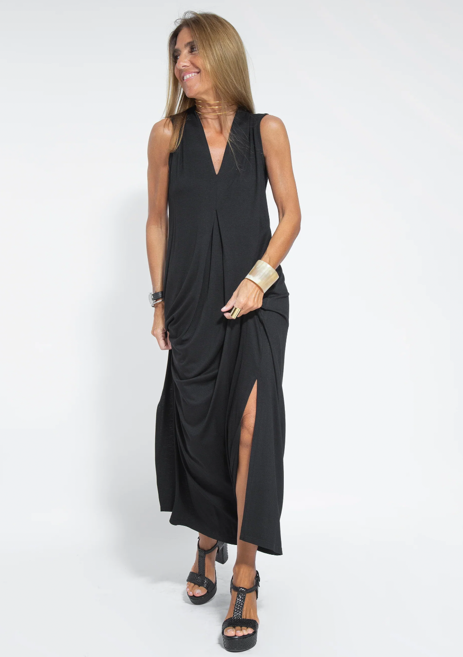 Variant image for Damen Langes Kleid und Weste Elegantes Design Baumwollmischung für Sommer-9