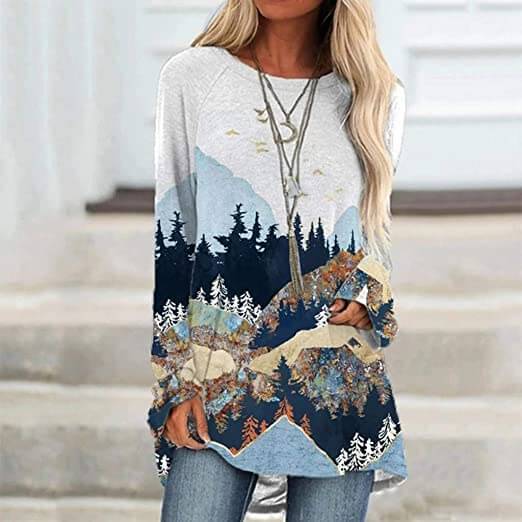Bedruckte Sweatshirts In Übergröße Von Mountain