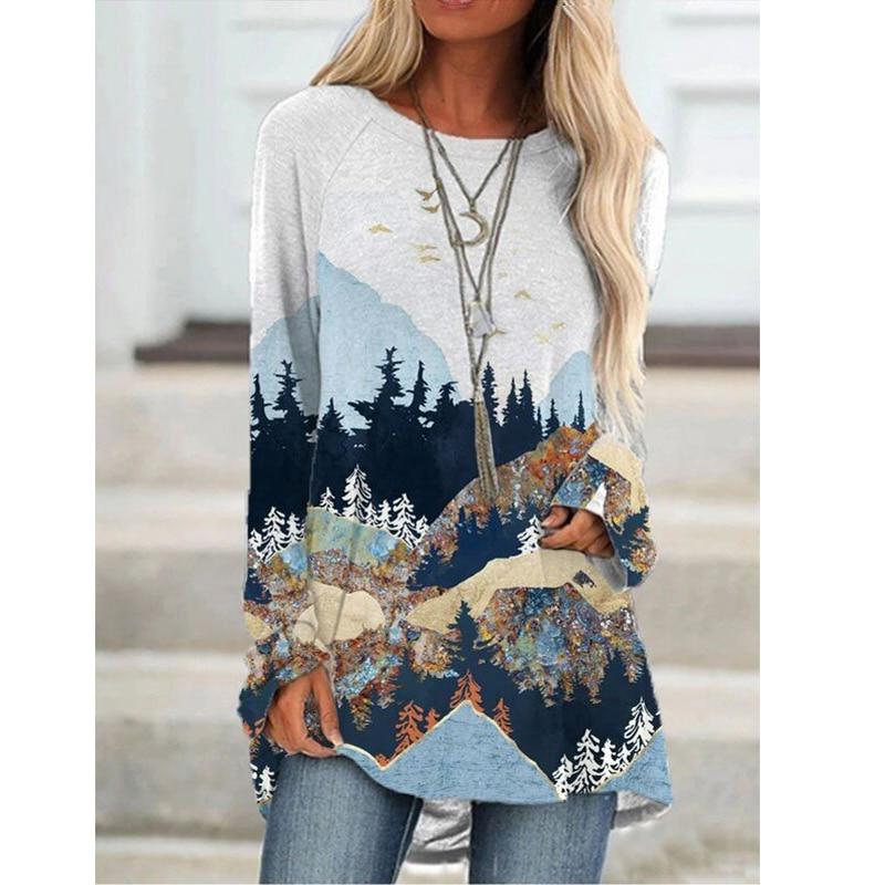 Bedruckte Sweatshirts In Übergröße Von Mountain