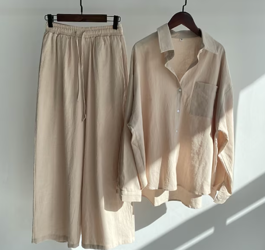 Variant image for Damen Set Zweiteilig Modernes Leinen für Stil und Komfort-8