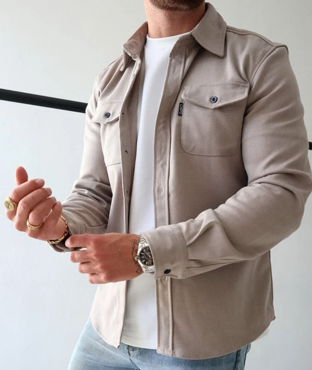 Herren Langarmshirt Stilvolles Design Bequemes Baumwollmaterial-2