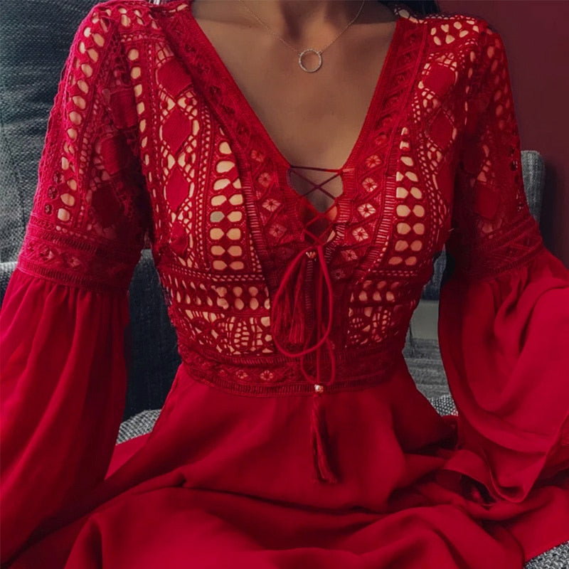 Boho Chic Spitzenkleid