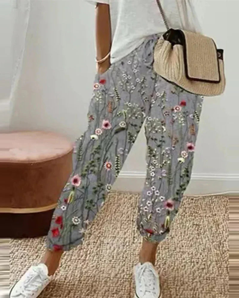 Variant image for Damen Weiße Leinenhose Eleganter Schnitt Atmungsaktives Material-18