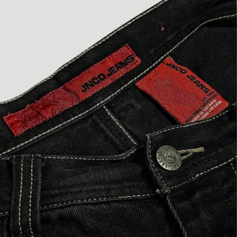 Damen Baggy Jeans Hohe Taille Lässig 2