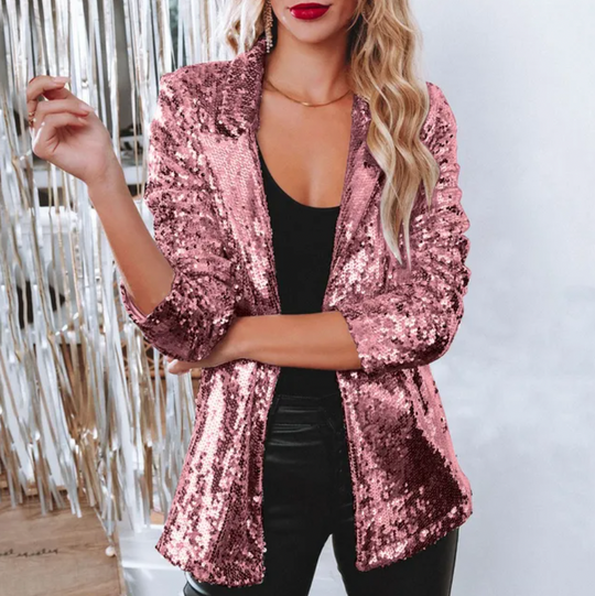 Damen Blazer Pailletten Glamour für Festliche Anlässe 8