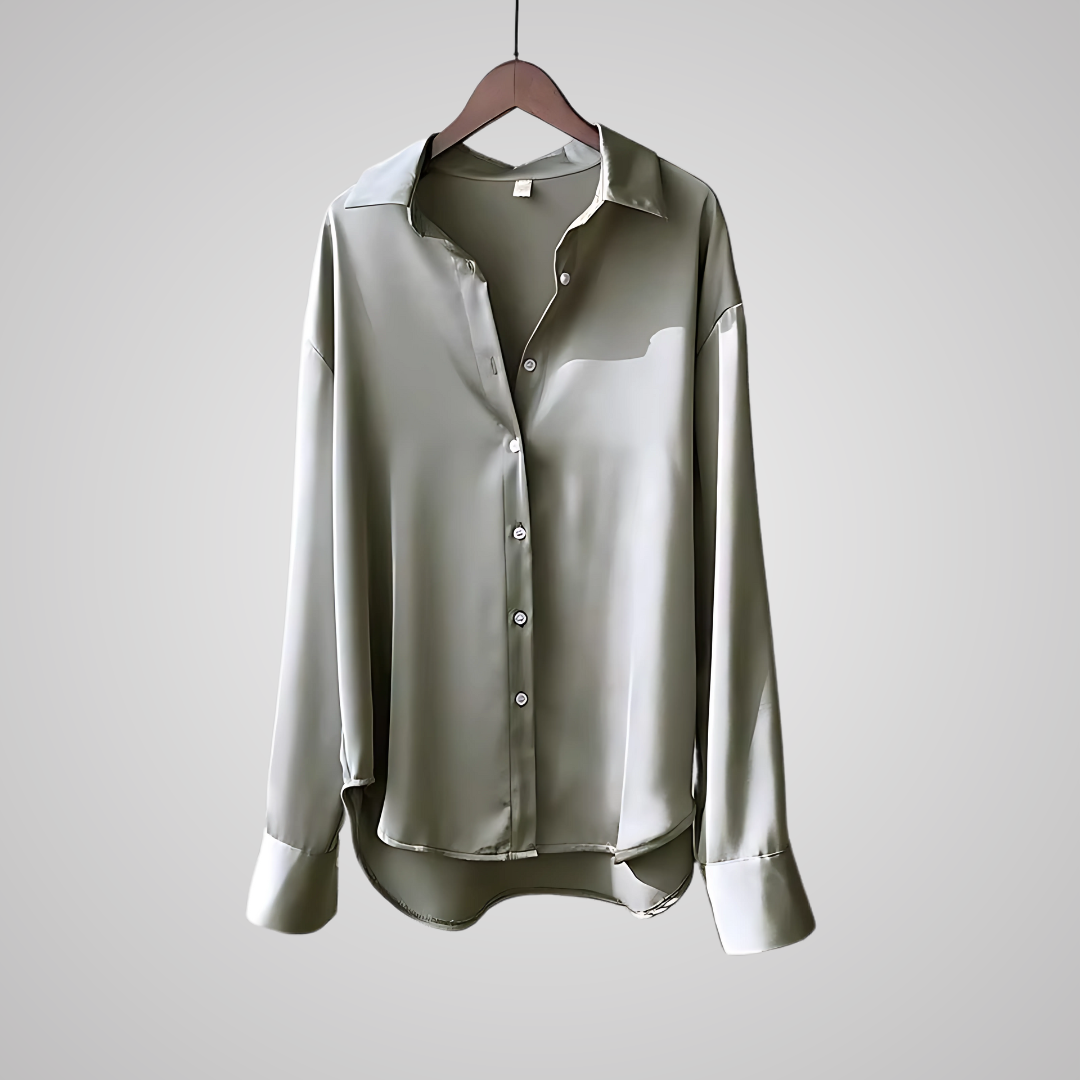 Damen Bluse Satin Elegante Passform 7