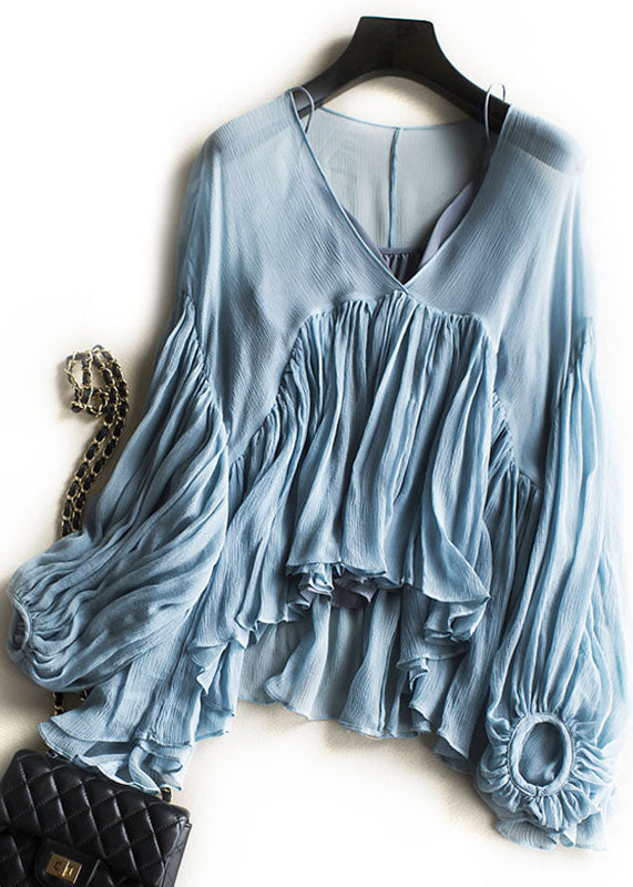 Damen Blusen Set mit Spaghettiträgern und Laternenärmeln für Sommerabende 4
