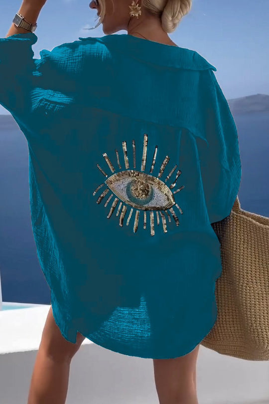 Damen Casual Shirt mit Alziendem Auge 10