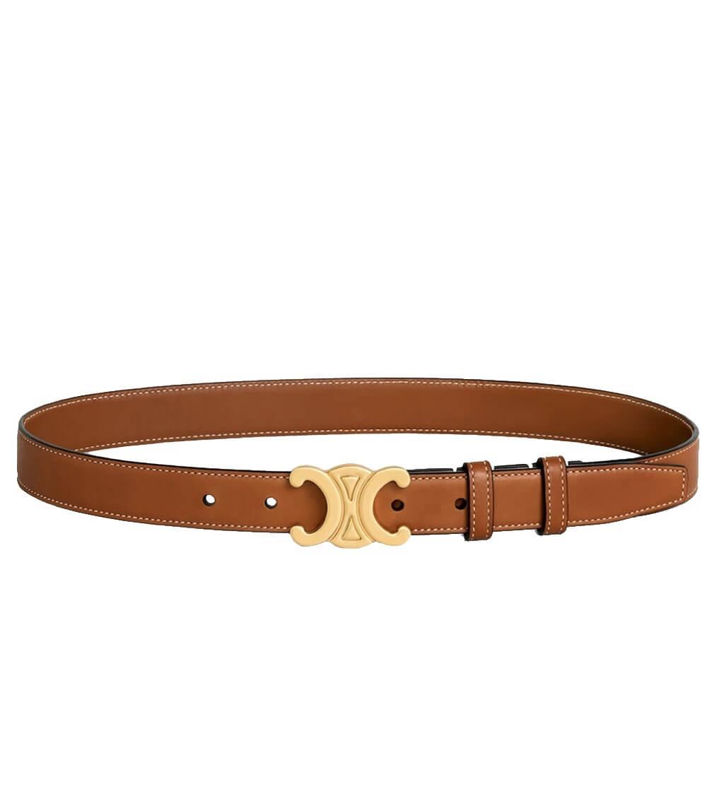 Damen Gürtel Verstellbar Leder Mit Goldakzent 8