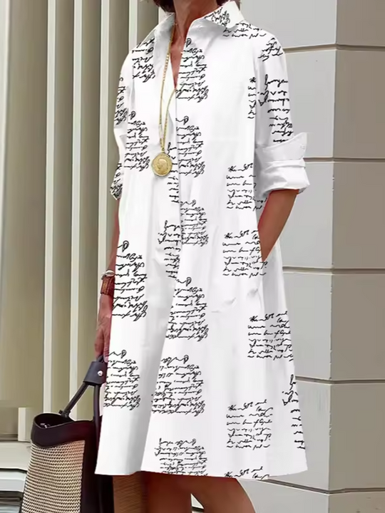 Damen Hemdkleid Lässig Polyester Atmungsaktiv für Sommer und Freizeit 5