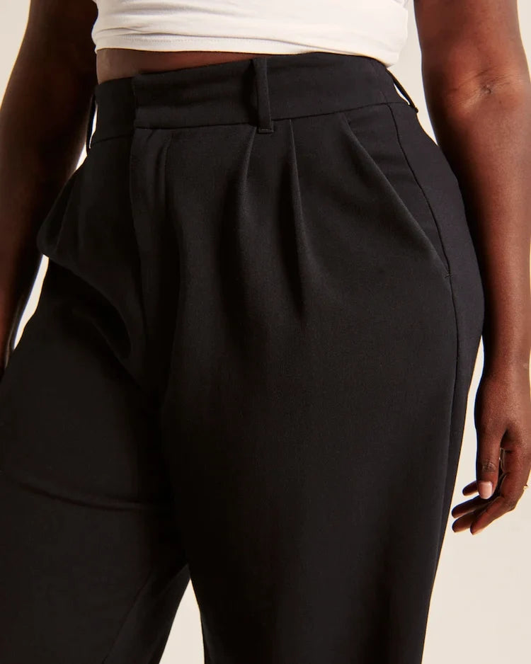 Damen Hochtaillierte Hose mit Weiten Beinen aus Woven Stoff 5