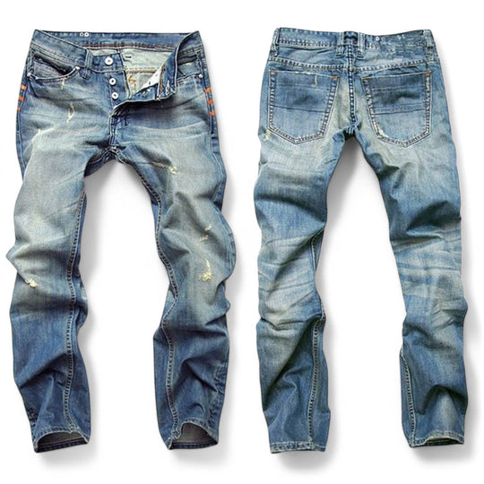 Damen Jeans Klassischer Stil Baumwolle Bequeme Passform 1