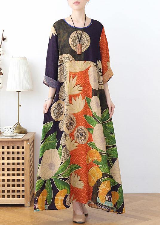 Damen Kleid Patchwork-Design Luftig Sommerlich 1