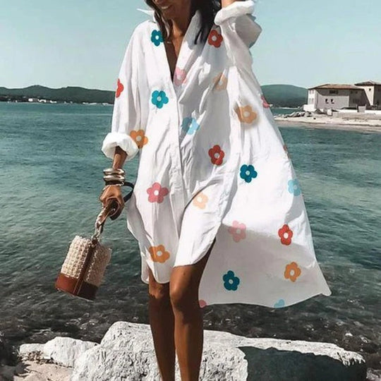 Damen Kleid Tailliert Sommerleichtes Material Atmungsaktiv 2