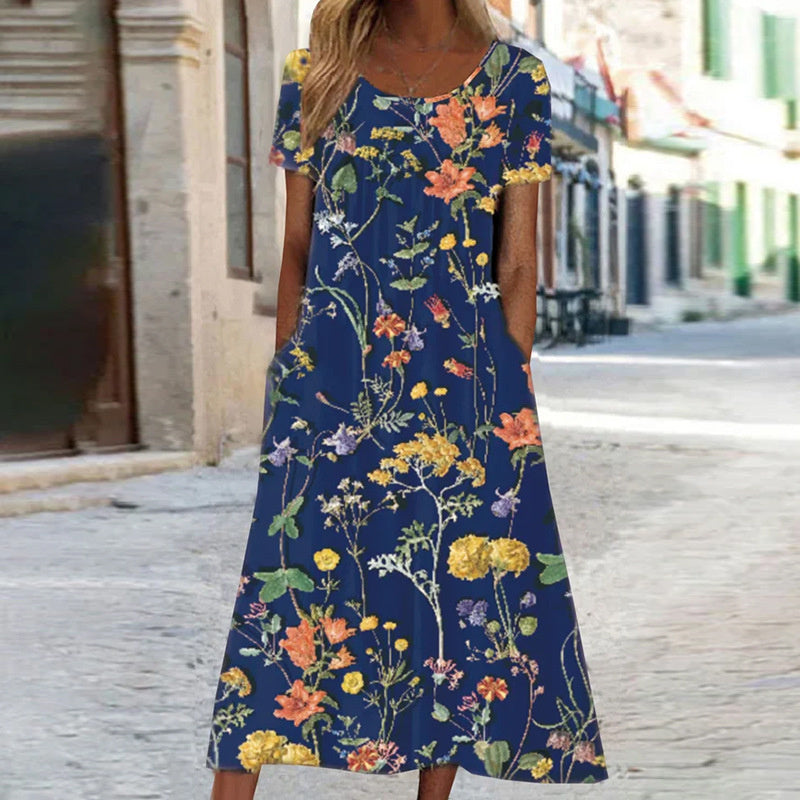 Damen Kleid mit Blumenmuster Modernes Design 4
