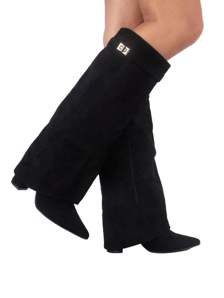 Damen Kniehohe Stiefel Mit Blockabsatz Stylish Und Bequem 0