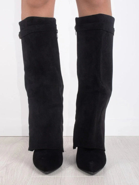 Damen Kniehohe Stiefel Mit Blockabsatz Stylish Und Bequem 1