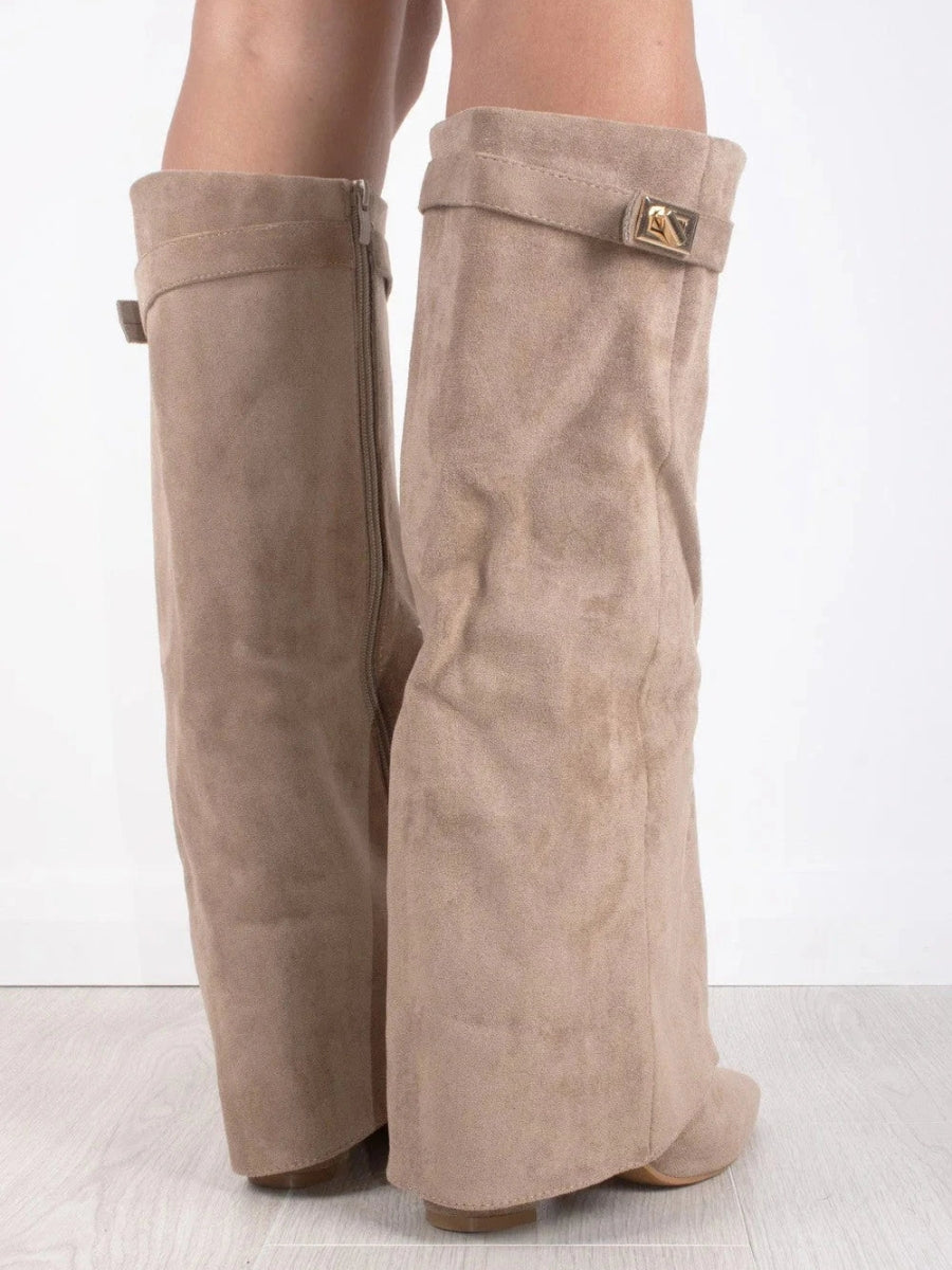 Damen Kniehohe Stiefel Mit Blockabsatz Stylish Und Bequem 6