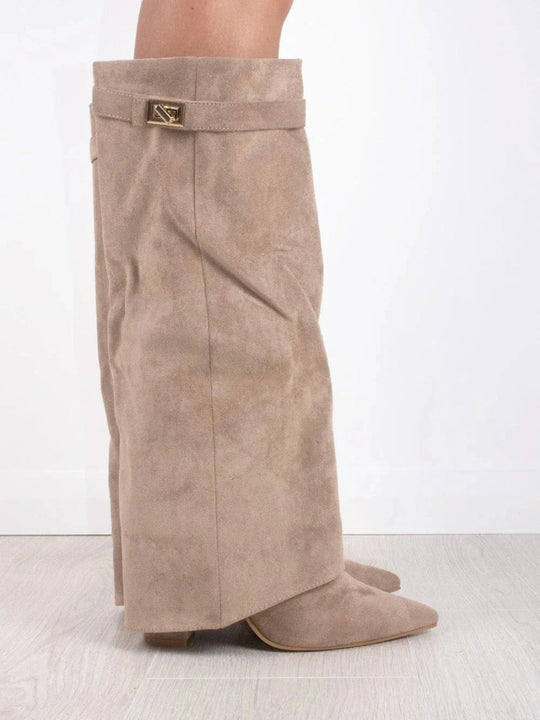 Damen Kniehohe Stiefel Mit Blockabsatz Stylish Und Bequem 7