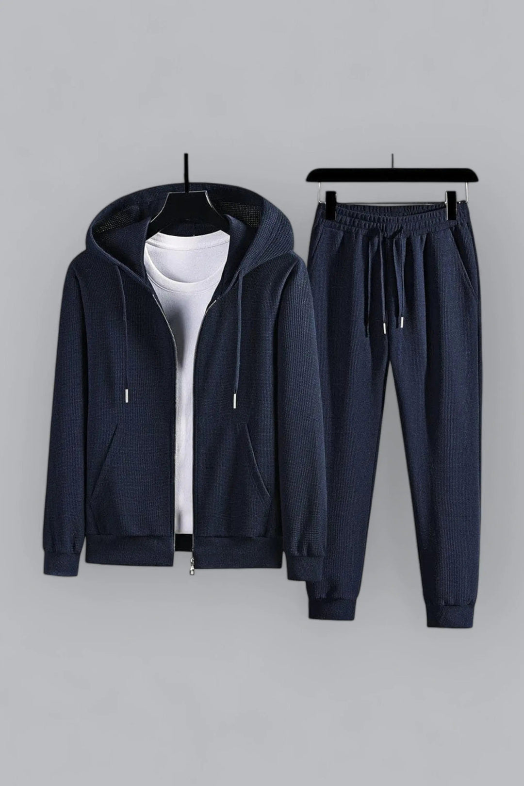 Damen Loungewear Set Waffel Strick Stil 2