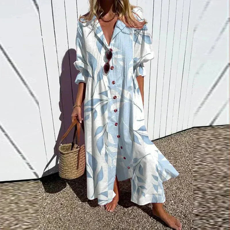 Damen Maxi Kleid Boho Stil Fließend 6