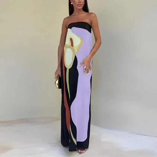 Damen Maxi Kleid Fließend Sommerstil 4