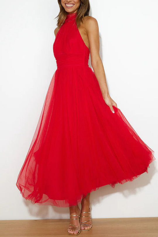 Damen Maxikleid Fließender Rock Stilvoll 8