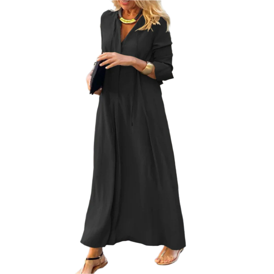 Damen Maxikleid Fließendes Design Bequem Sommerstoff 0