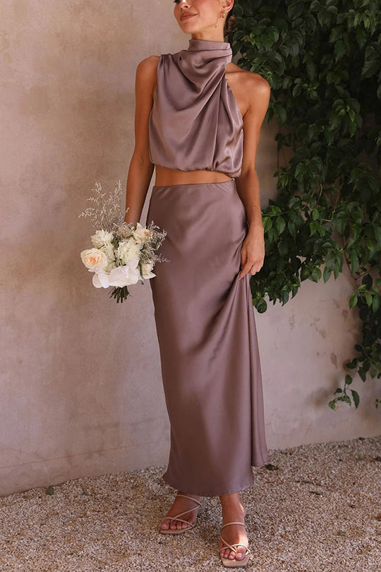 Damen Maxirock Set Modernes Design 11