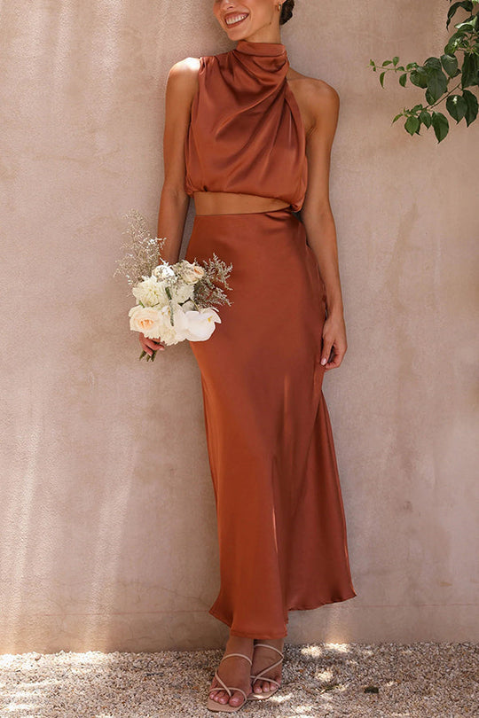 Damen Maxirock Set Modernes Design 13