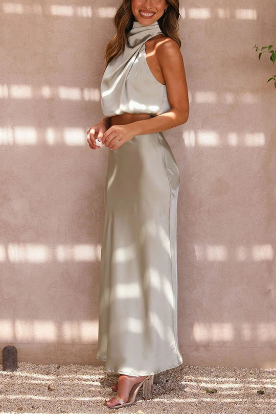 Damen Maxirock Set Modernes Design 3