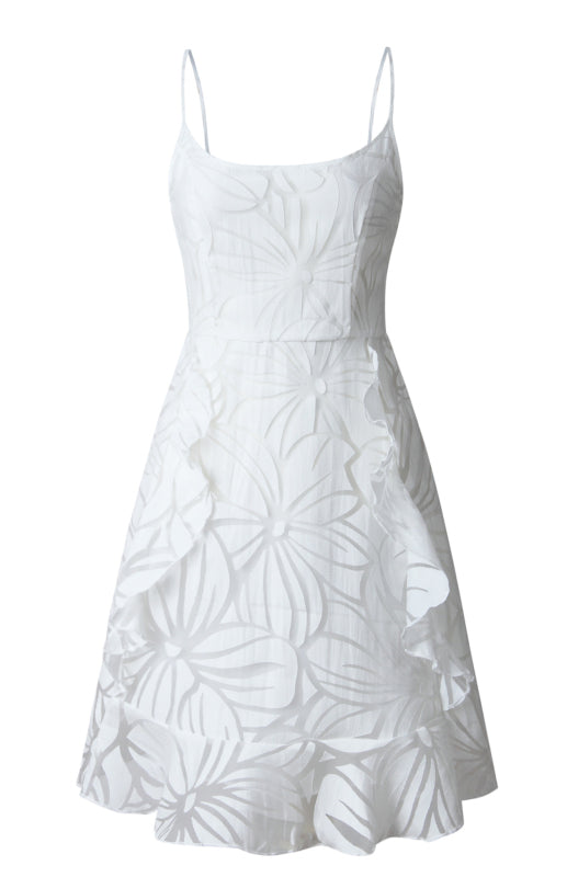 Damen Midi Kleid mit Rüsche und U-Ausschnitt aus Polyester 3