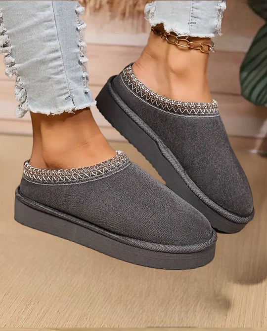 Damen Pantoffeln Winter Bequem mit Rutschfester Sohle 7