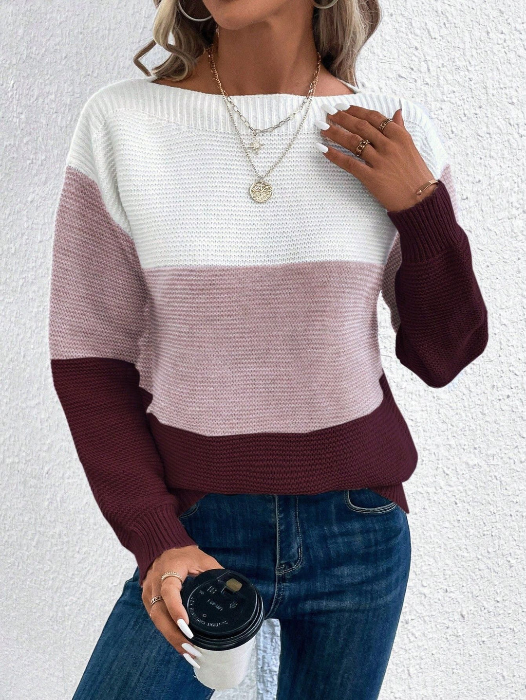 Damen Pullover Eleganter Stil Baumwollmischung Warm 2